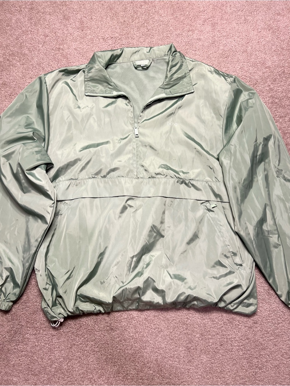 Bala Sage Green Windbreaker Half-Zip  Pullover Jacket